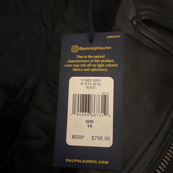 Polo Ralph Lauren Leather Moto Jacket - Picture 2 of 5